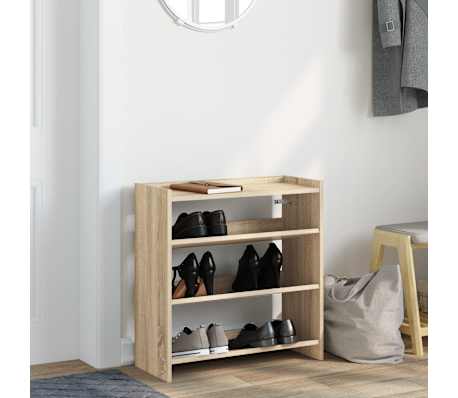 vidaXL Shoe Rack Sonoma Oak 60x25x62 cm Engineered Wood
