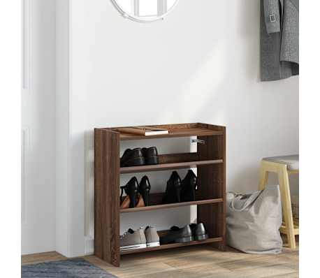 vidaXL Skohylle brun eik 60x25x62 cm konstruert tre