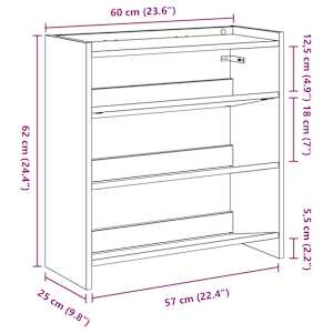 Botník old wood 60x25x62 kompozitní dřevo - obrázek 9
