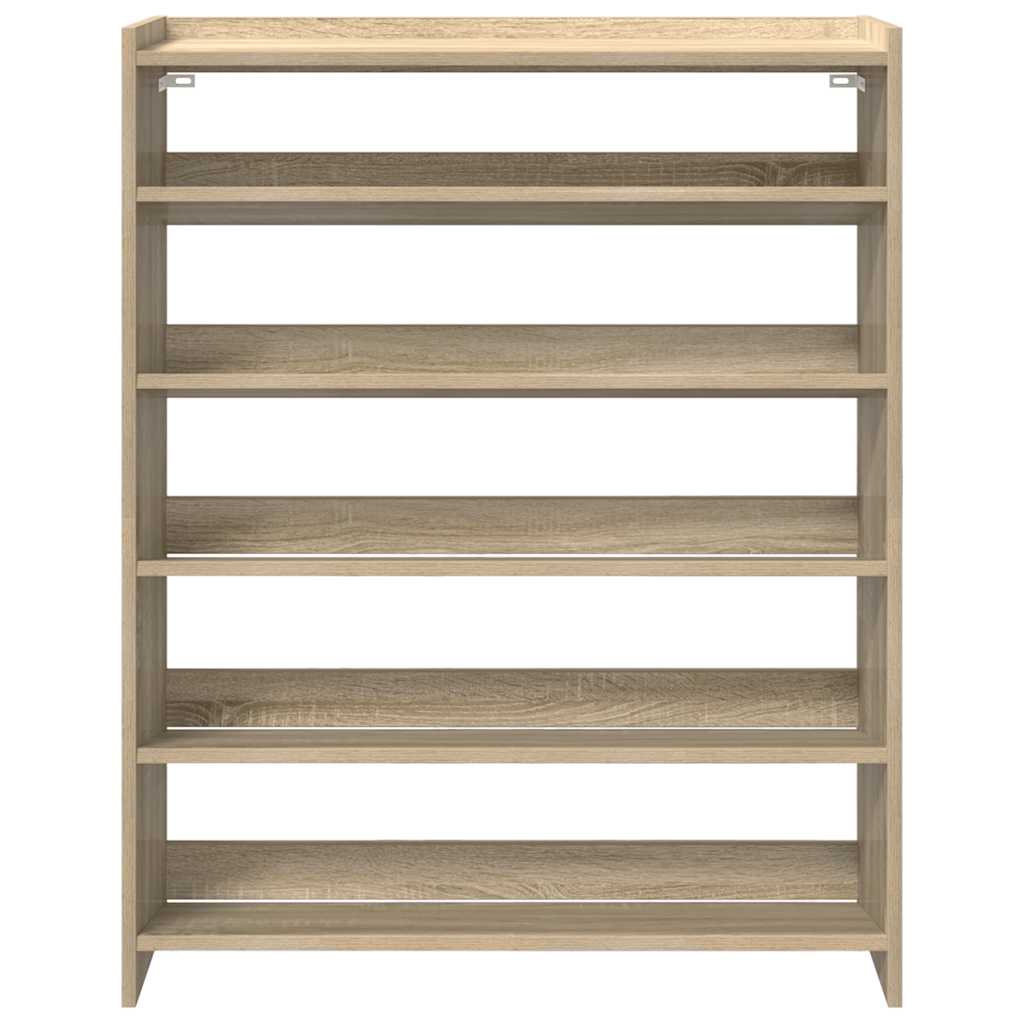 vidaXL Schoenenrek 80x25x100 cm bewerkt hout sonoma eikenkleurig, foto 4