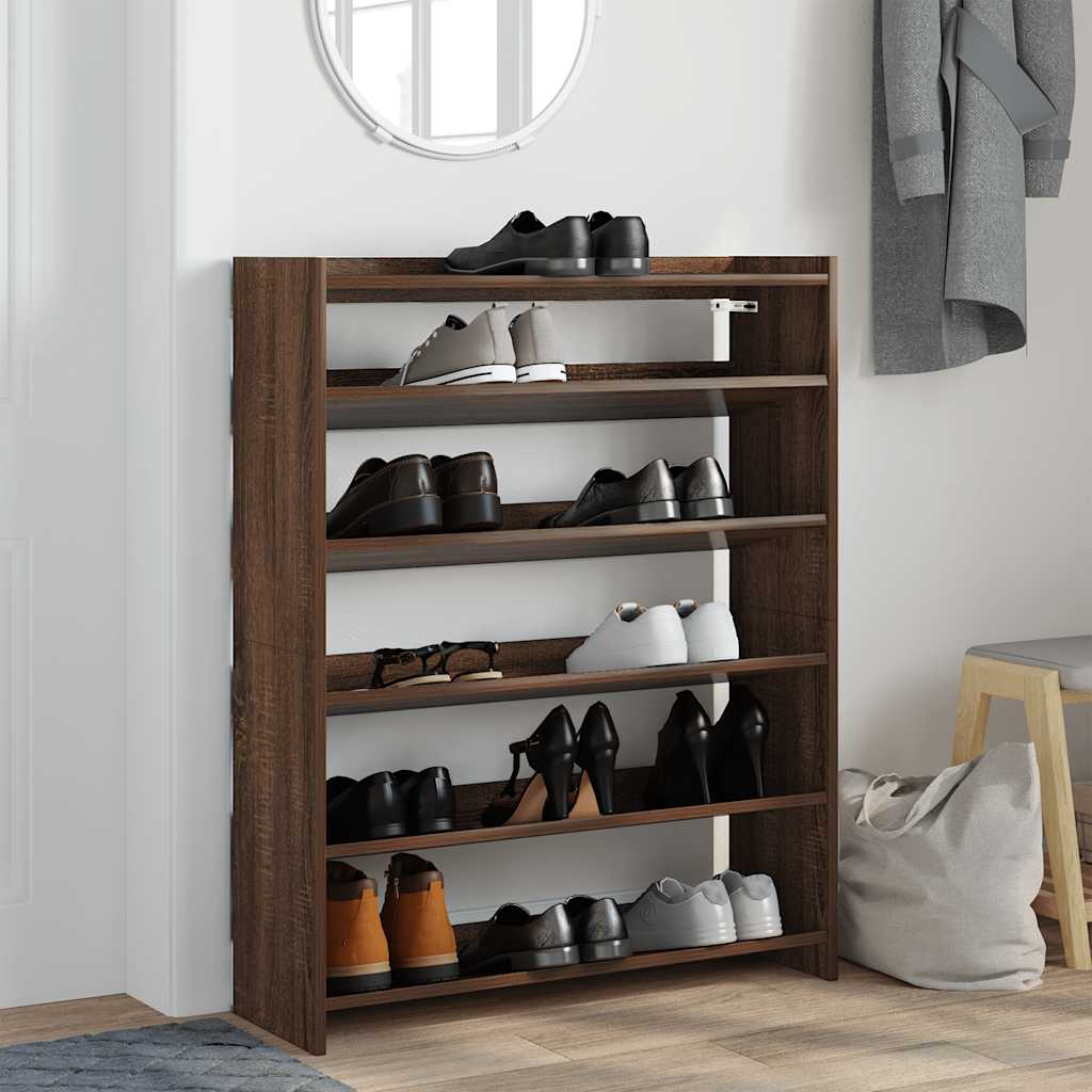 vidaXL Schoenenrek 80x25x100 cm bewerkt hout bruin eikenkleur afbeelding