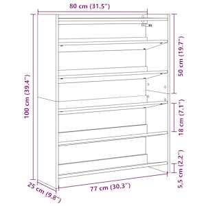 Botník old wood 80x25x100 kompozitní dřevo - obrázek 9