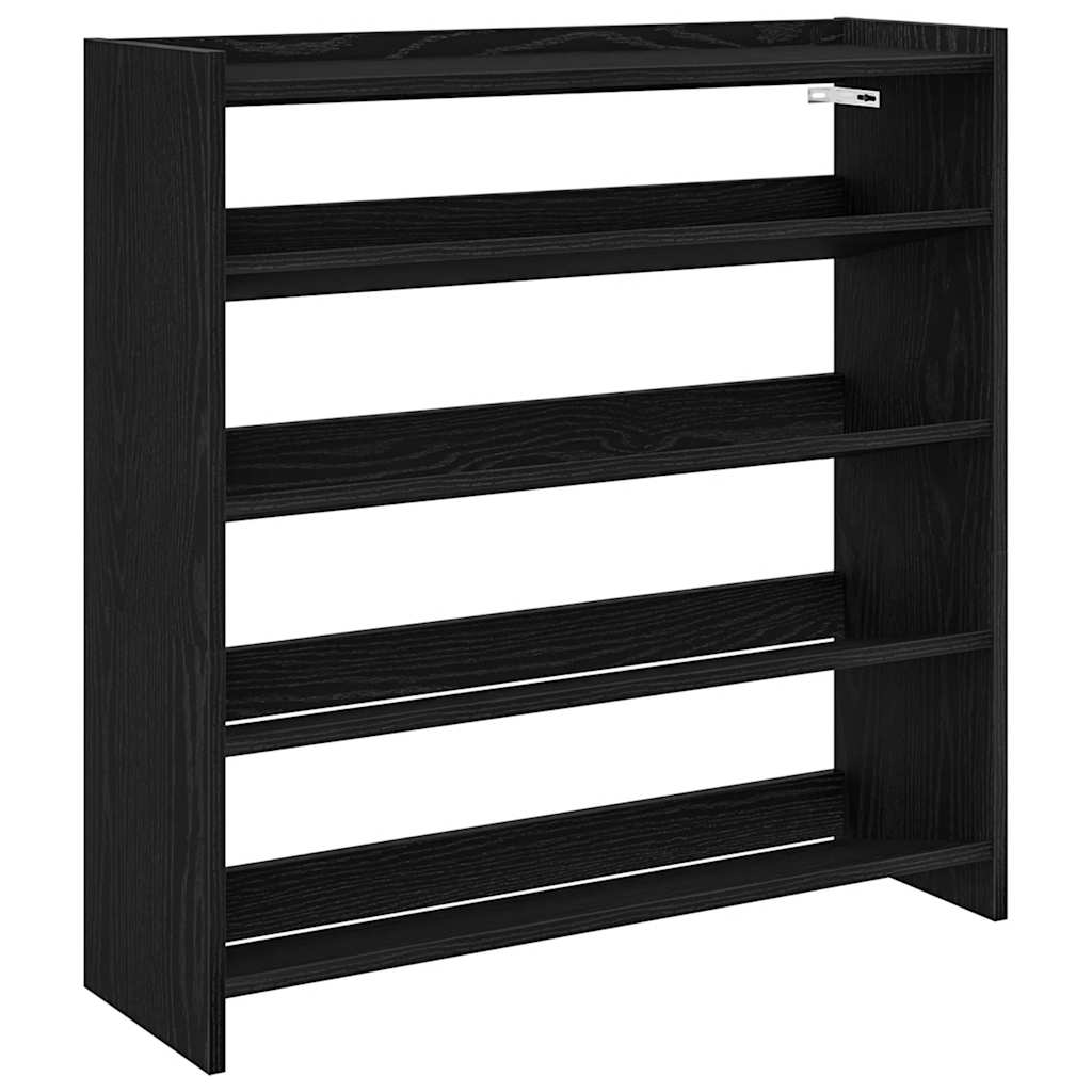 vidaXL Botník černý 80x25x81 cm kompozitní dřevo