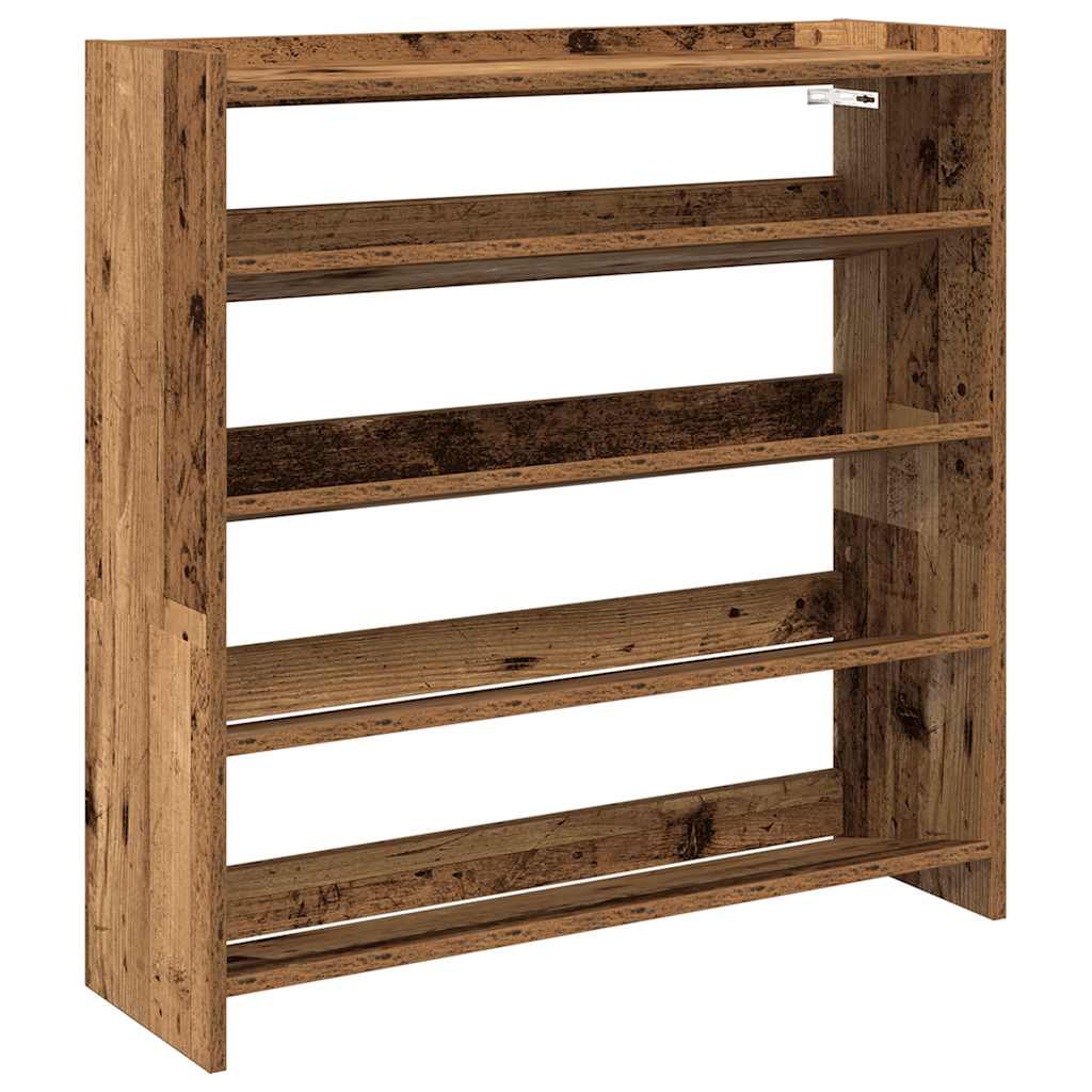vidaXL Botník old wood 80x25x81 kompozitní dřevo