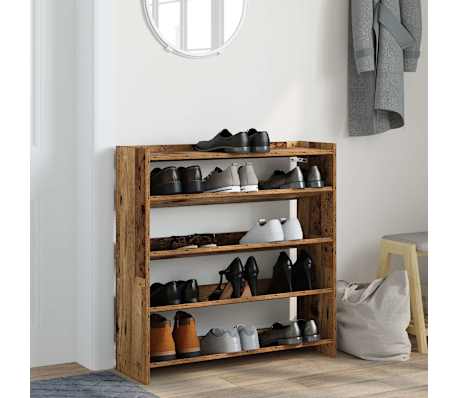 vidaXL Stalak za cipele boja staro drvo 80x25x81 cm konstruirano drvo