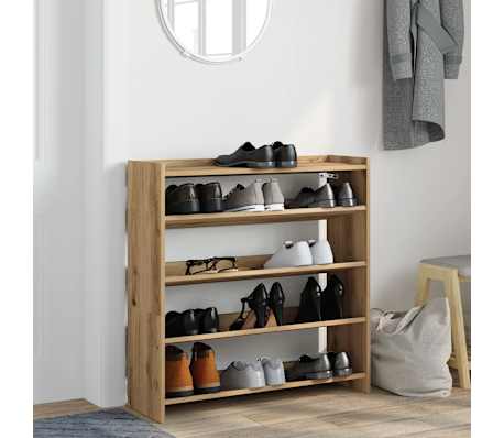 vidaXL Schoenenrek 80x25x81 cm bewerkt hout artisanaal eikenkleur