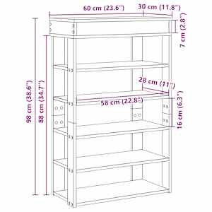 Botník betonově šedý 60x30x98 cm kompozitní dřevo - obrázek 9