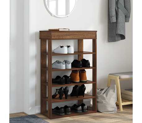 vidaXL Schoenenrek 60x30x98 cm bewerkt hout bruin eikenkleur