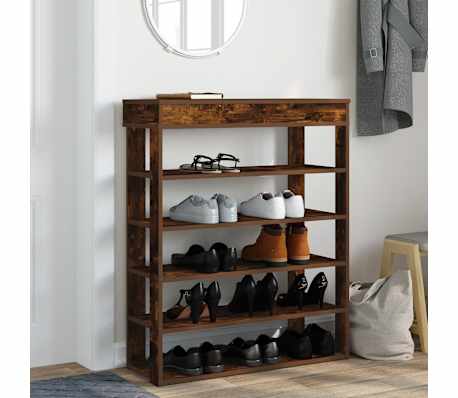 vidaXL Pantofar, stejar fumuriu, 80x30x98 cm, lemn prelucrat