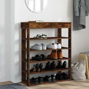 vidaXL Pantofar, stejar fumuriu, 80x30x98 cm, lemn prelucrat
