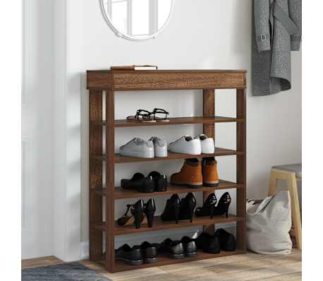 vidaXL Shoe Rack Brown Oak 80x30x98 cm Engineered Wood