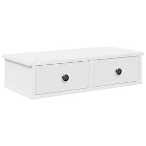 vidaXL sahtlitega seinariiul Valge 60x28x15 cm Engineered Wood