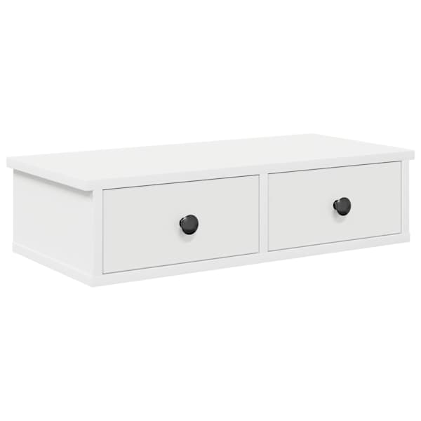 vidaXL sahtlitega seinariiul Valge 60x28x15 cm Engineered Wood