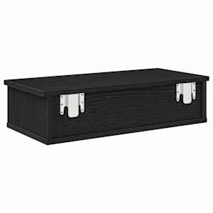 Nástěnná police se zásuvkami černá 60x28x15 cm kompozitní dřevo - obrázek 6