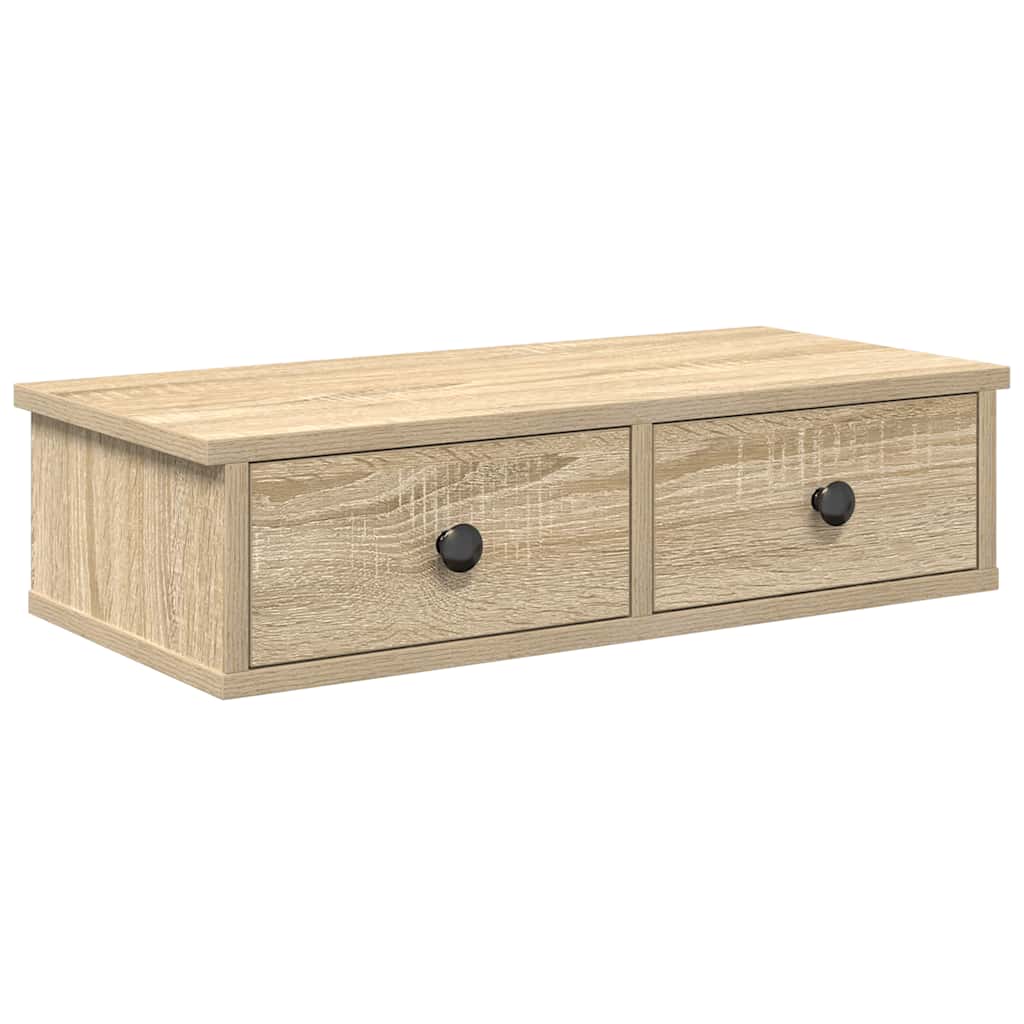 vidaXL Nástěnná police se zásuvkami dub sonoma 60x28x15 cm kompozit