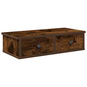 vidaXL seinariiul sahtlitega, suitsutatud tamm, 60x28x15 cm, tehispuit