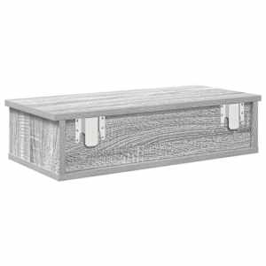 Nástěnná police se zásuvkami šedá sonoma 60x28x15 cm kompozit - obrázek 6