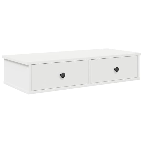 vidaXL seinariiul sahtlitega, valge, 80 x 34 x 17 cm, tehispuit