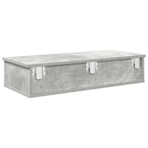 Nástěnná police se zásuvkami betonově šedá 80x31x17 cm kompozit - obrázek 6