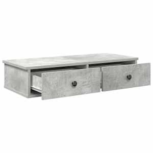 Nástěnná police se zásuvkami betonově šedá 80x31x17 cm kompozit - obrázek 7