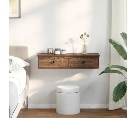 vidaXL Raft de perete cu sertare Stejar maro 80x31x17cm lemn prelucrat