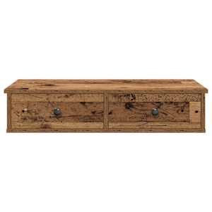 Nástěnná police se zásuvkami old wood 80 x 31 x 17 cm kompozit - obrázek 4