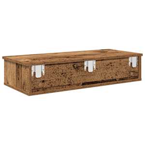 Nástěnná police se zásuvkami old wood 80 x 31 x 17 cm kompozit - obrázek 6