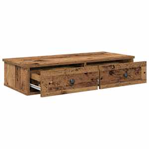 Nástěnná police se zásuvkami old wood 80 x 31 x 17 cm kompozit - obrázek 7