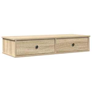 Nástěnná police se zásuvkami dub sonoma 100x37,5x19 cm kompozit - obrázek 2