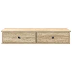 Nástěnná police se zásuvkami dub sonoma 100x37,5x19 cm kompozit - obrázek 4