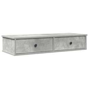 Nástěnná police se zásuvkami betonově šedá 100x37,5x19 cm - obrázek 2