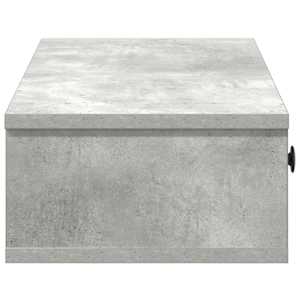 Nástěnná police se zásuvkami betonově šedá 100x37,5x19 cm - obrázek 5