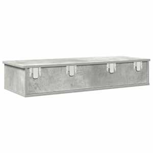 Nástěnná police se zásuvkami betonově šedá 100x37,5x19 cm - obrázek 6