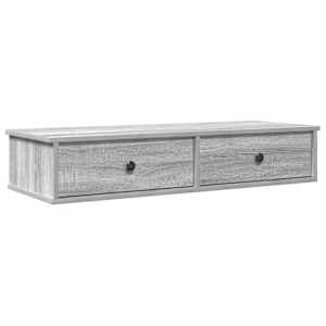Nástěnná police se zásuvkami šedá sonoma 100x37,5x19cm kompozit - obrázek 2