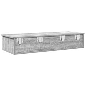Nástěnná police se zásuvkami šedá sonoma 100x37,5x19cm kompozit - obrázek 6