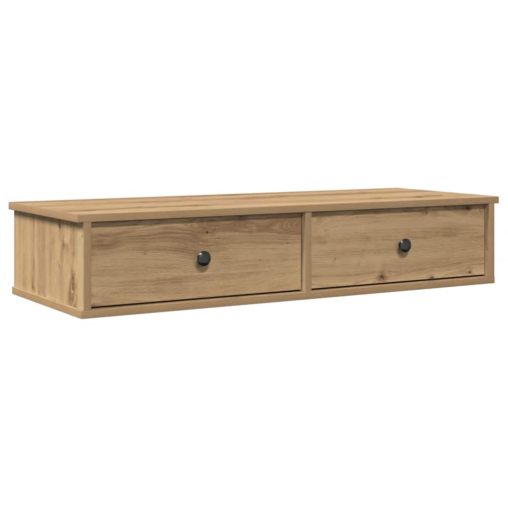 vidaXL Nástěnná police se zásuvkami dub artisan 100x37,5x19cm kompozit