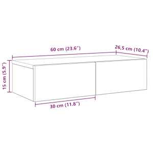 Nástěnná police se zásuvkami černá 60x26,5x15 cm kompozit - obrázek 11