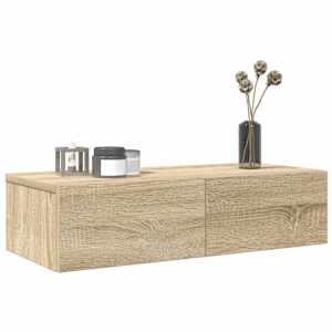 Nástěnná police se zásuvkami dub sonoma 60x26,5x15 cm kompozit - obrázek 1