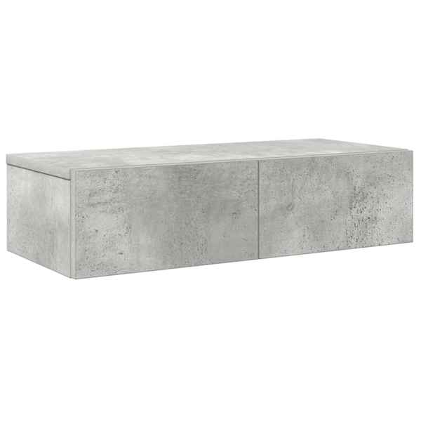 vidaXL seinariiul sahtlitega, betoonhall, 60 x 26,5 x 15 cm, tehispuit