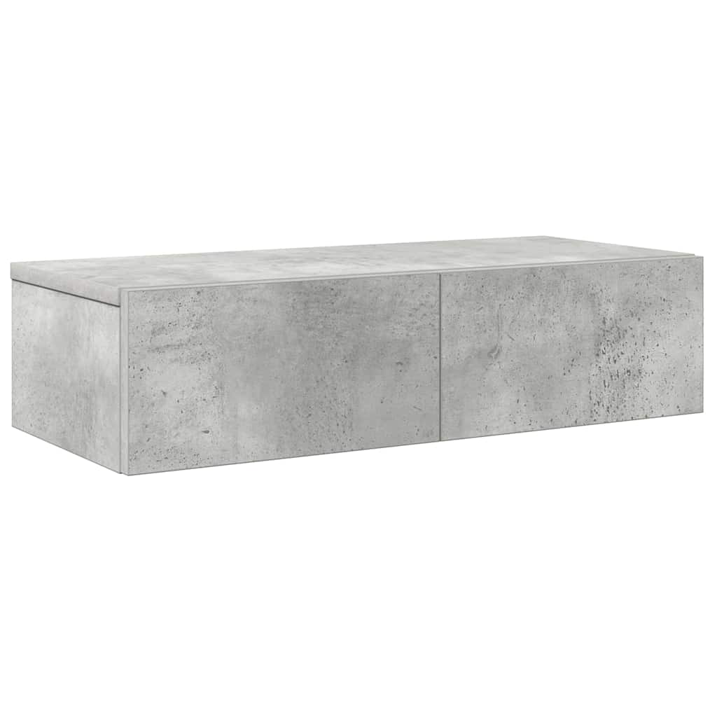 vidaXL Nástěnná police se zásuvkami betonově šedá 60x26,5x15 cm
