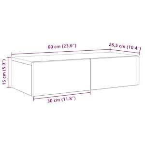 Nástěnná police se zásuvkami betonově šedá 60x26,5x15 cm - obrázek 11