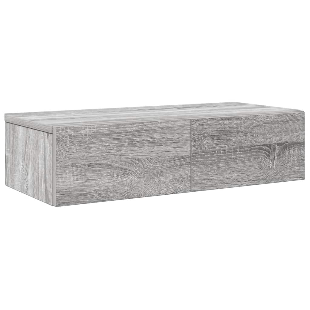 vidaXL Nástěnná police se zásuvkami šedá sonoma 60x26,5x15 cm kompozit