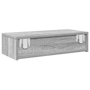 Nástěnná police se zásuvkami šedá sonoma 60x26,5x15 cm kompozit - obrázek 6