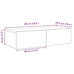 Nástěnná police se zásuvkami šedá sonoma 60x26,5x15 cm kompozit - obrázek 11