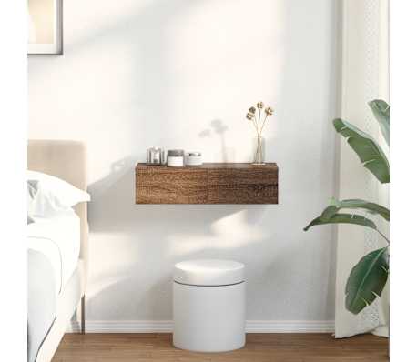 vidaXL Zidna polica s ladicama smeđi hrast konstruirano drvo