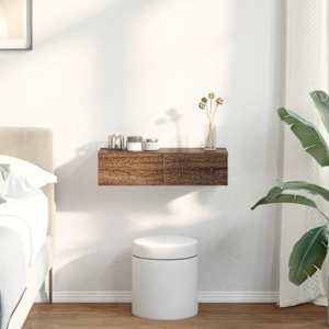 vidaXL Zidna polica s ladicama smeđi hrast konstruirano drvo