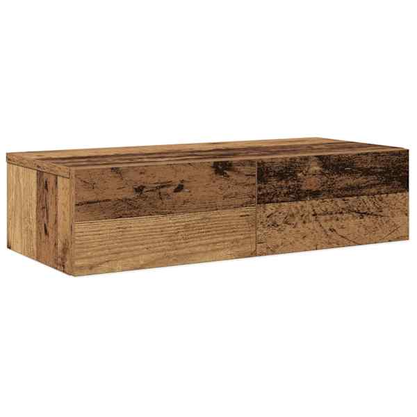 vidaXL seinariiul sahtlitega, vana puidu, 60 x 26,5 x 15 cm, tehispuit