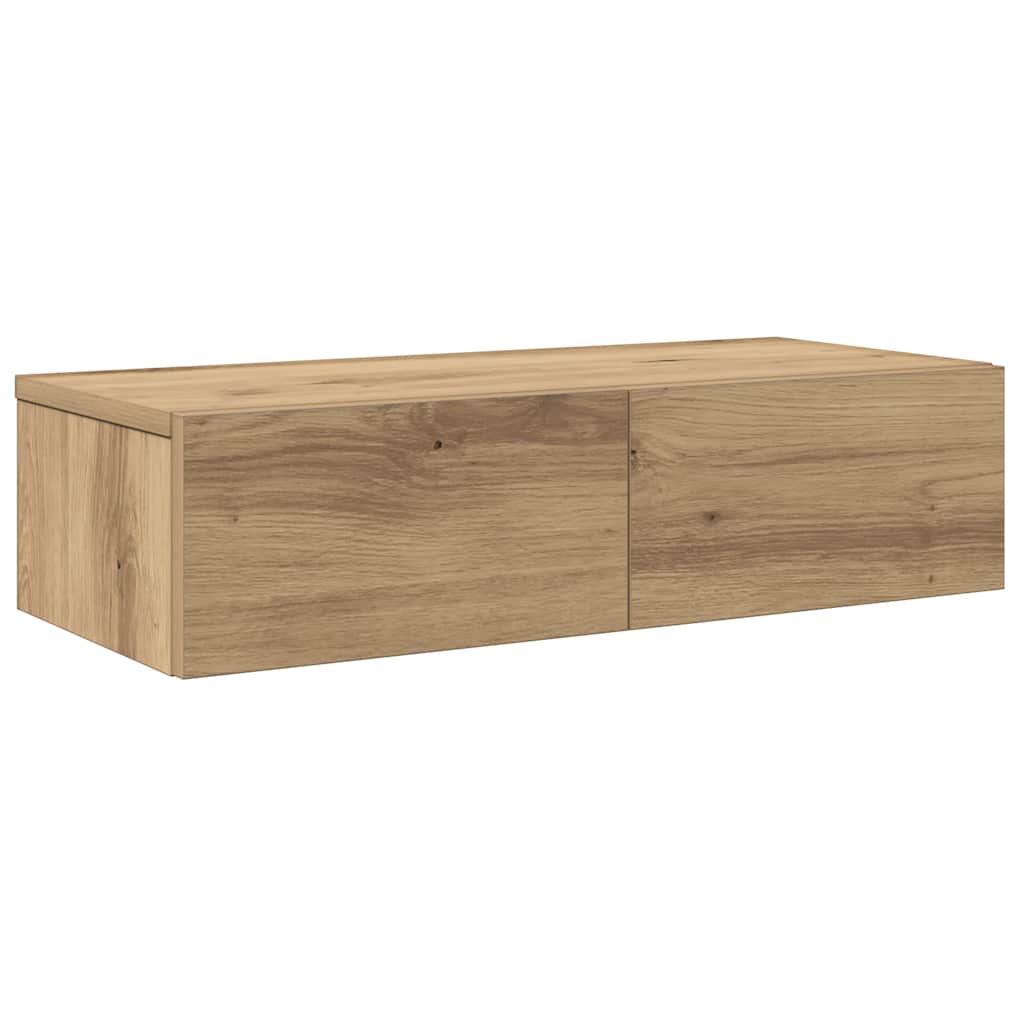 vidaXL Nástěnná police se zásuvkami dub artisan 60x26,5x15 cm kompozit