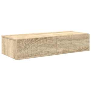 Nástěnná police se zásuvkami dub sonoma 80x33x17 cm kompozit - obrázek 2