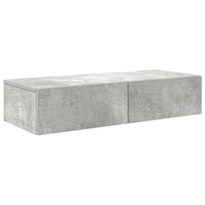 Nástěnná police se zásuvkami betonově šedá 80x33x17 cm kompozit - obrázek 2